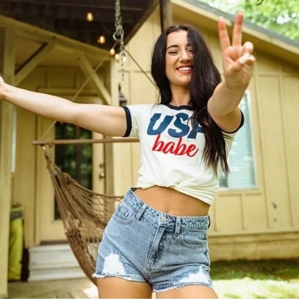 Kittenish USA Babe Graphic Tee - White